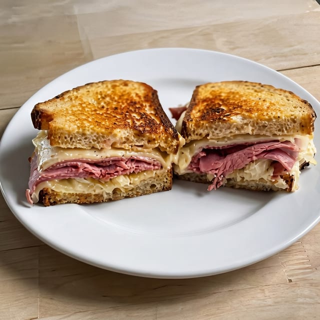 Grilled Corned Beef Reuben.
