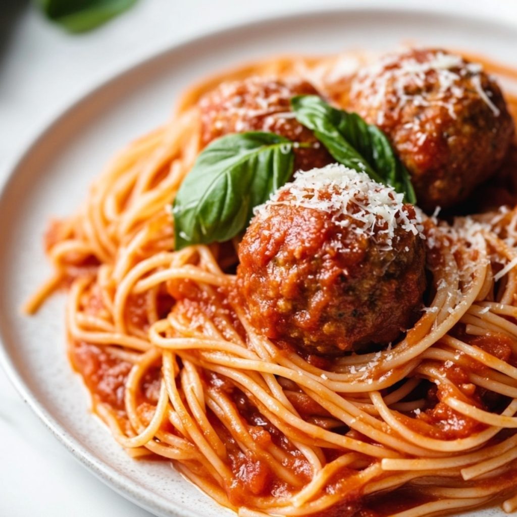 Spaghetti & Meat Sauce w/ Salad.