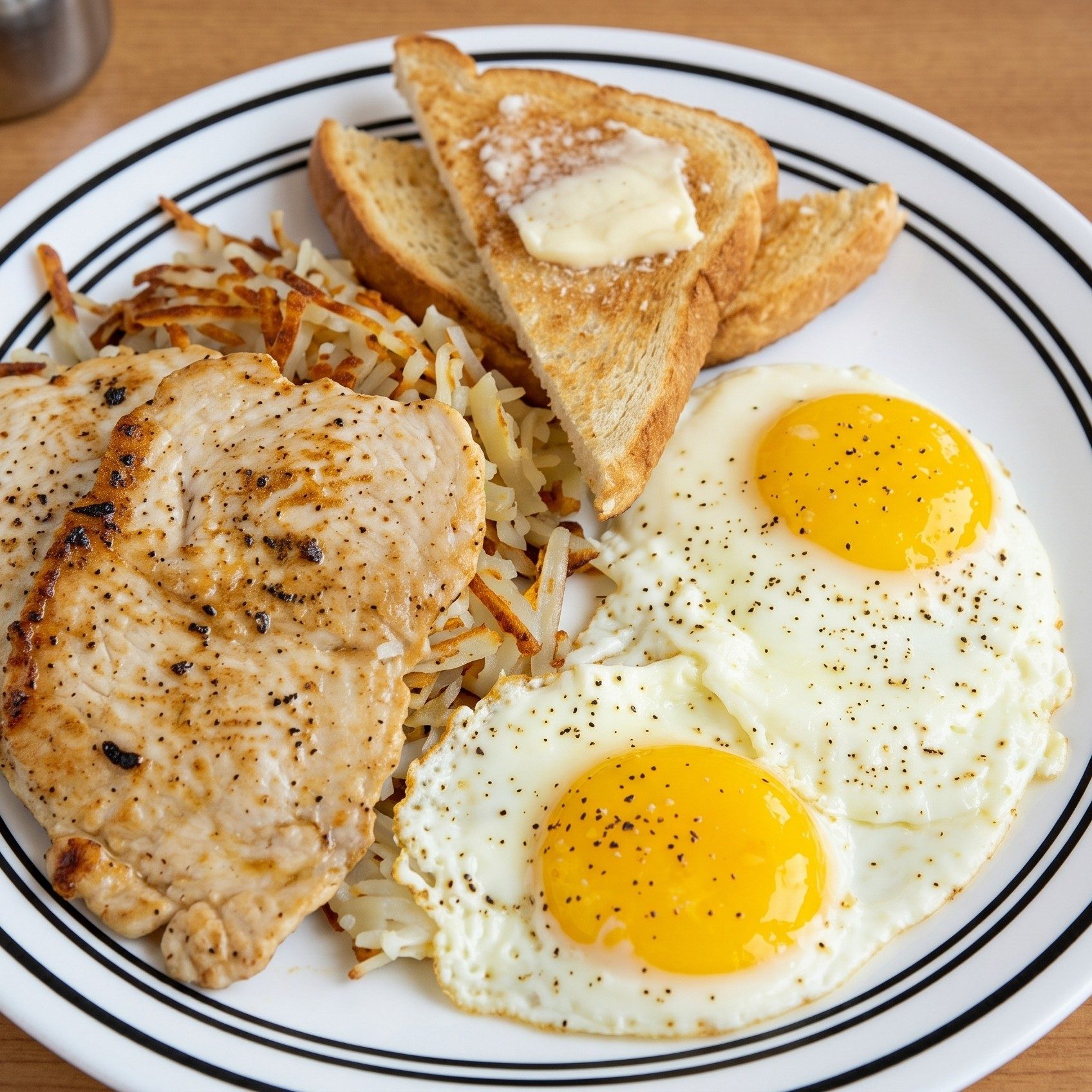 Pork Chop Breakfast.