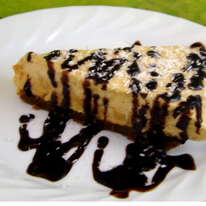 Chocolate Peanut Butter Pie Slice Gluten Free.