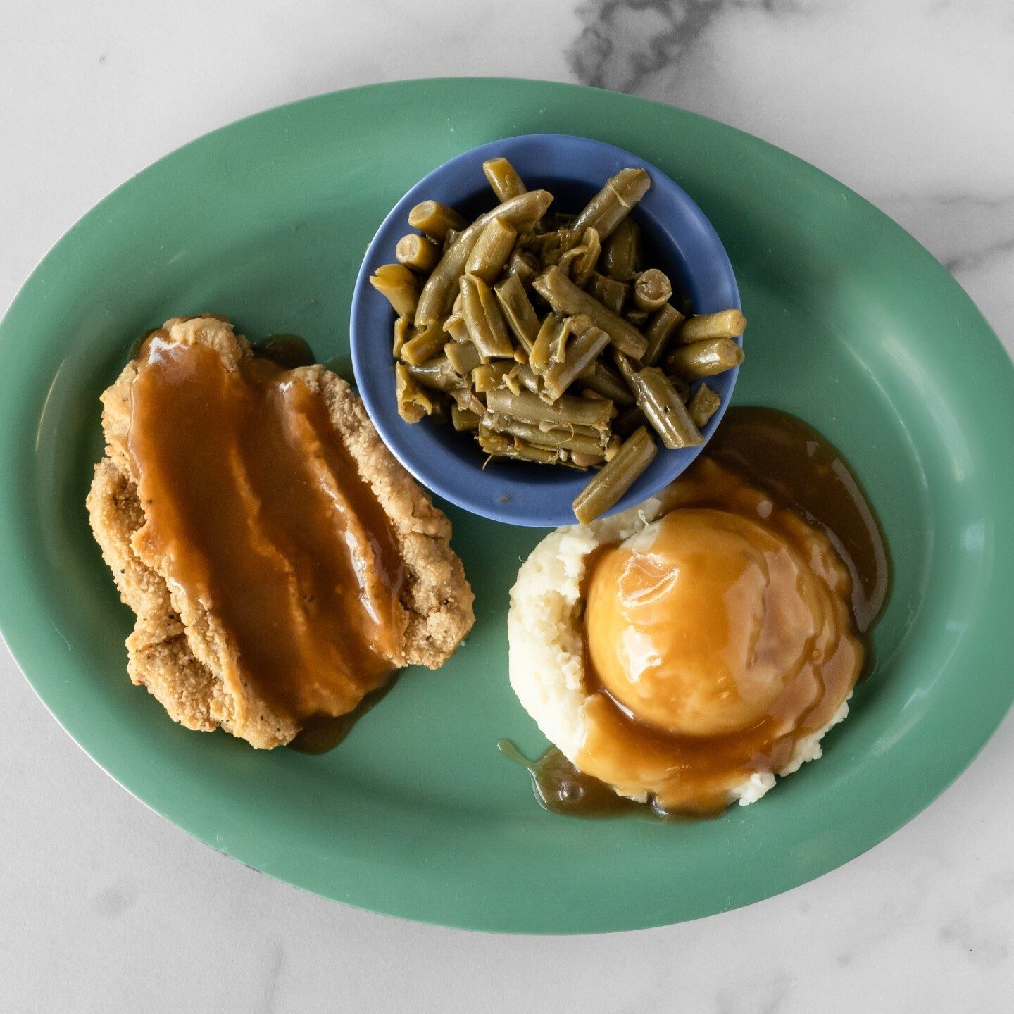 Country Fried Steak with Brown Gravy.