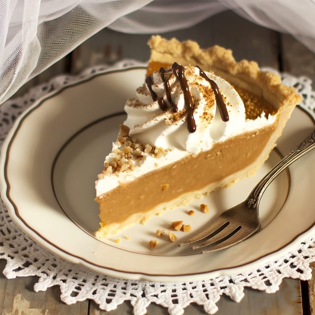 Gluten Free Peanut Butter Pie Slice.