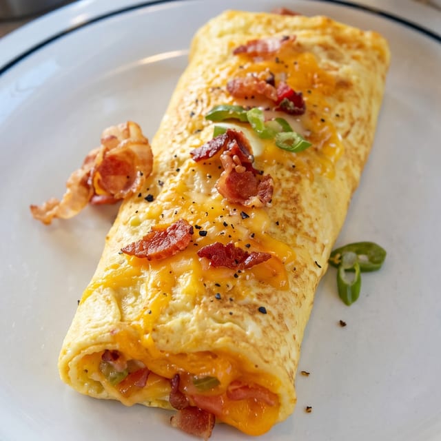 Bacon & Cheese Omelet.